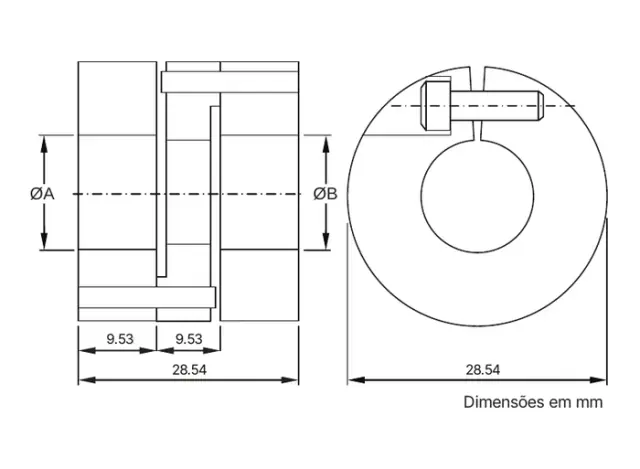 Acoplamento isolado para encoder Dynapar 300301-516-SX
